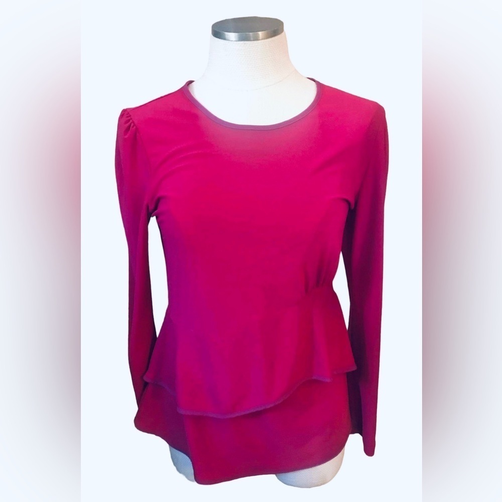 Narciso Rodriguez Design Fuchsia Back Zip Blouse Size Medium